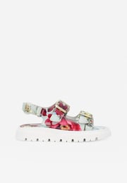 Girls Garden Print Leather Sandals