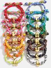 Dive In Initial Bracelet - Green Apple Cord