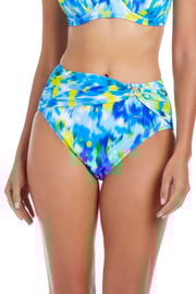Life's A Beach Shirred High Waisted Bikini Bottom