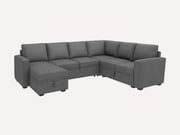 HONBAY 7-Piece Polyester Modular Sleeper Sectional With Storage Space