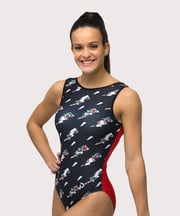 Plum Flowerbolt Flip Side Leotard