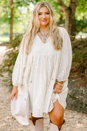 Honey Babe Dress, Cream