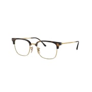 Ray-Ban Eyeglasses Unisex New Clubmaster Optics Prescription - Gold Frame Clear Lenses 53-20 Polarized