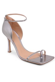 Stretch Ankle Strap 90mm Heel | Silver