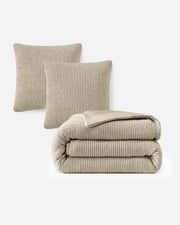 Two-Tone Snug Ribbed Bamboo Duvet Cover Bundle