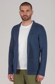 Mens Lightweight Jaspe Cotton Knitted Blazer