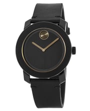 Movado Bold 42mm Black Leather Strap Men's Watch 3600297