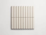 lapidary | cabochon short mosaic sheet | white limestone ~ 1¼"x6"x⅝"
