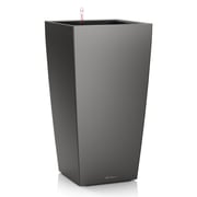 Lechuza Cubico 40 (15.6" D) Self-watering Planter - Charcoal Metallic