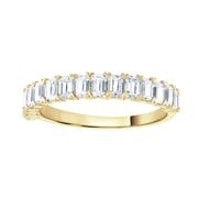 18ct Yellow Gold 1.33cttw Emerald Cut Claw Set Half Eternity Ring