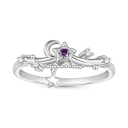 Check this out from gnoce! Starry Blue Sparkling Moon Ring