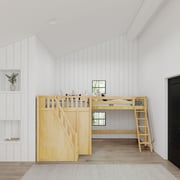High Corner Loft Bed with Stairs