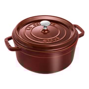 Staub Cast Iron - Round Cocottes 4 qt, Round, Cocotte, Grenadine