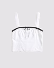 Linen-Blend Strapless Set Top