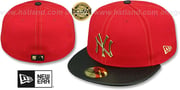 Yankees 'GOLD METAL-BADGE' Red-Black Fitted Hat by New Era