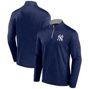 New York Yankees Fanatics Fundamentals Quarter-Zip Pullover - Heather Navy