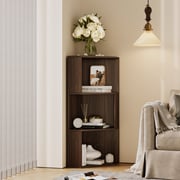 Yowos Mid Century Corner Bookcase for Small Spaces