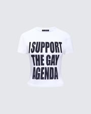 Drea White Slogan Classic Tee
