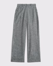 Tailored Linen-Blend Wide Leg Pant