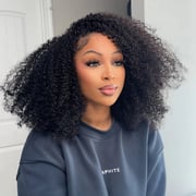 [3 IN 1 HALF WIG] ISEE Afro Curly Drawstring Half Wig Real Hairline Flip Over Wig