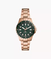 Fossil Blue Dive Three-Hand Rose Gold-Tone Stainless Steel Watch