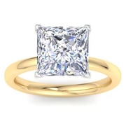 5 Carat Princess Cut Lab Grown Diamond Solitaire Engagement Ring In 14K Yellow Gold (G-H,VS)