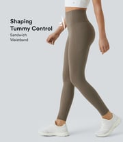 SoCinched High Waisted Tummy Control Side Pocket Shaping Training UltraSculpt Leggings