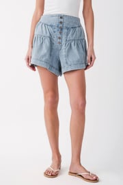 Miou Muse Denim Tiered Shorts