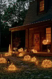 Twinkling Illuminated Vine Pumpkin