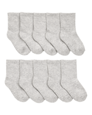 Toddler 10-Pack Crew Socks - Grey