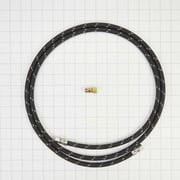 Refrigerator Water Line Installation Kit, Black, with (1) 7'L industrial braided flexible hose and (1) brass union