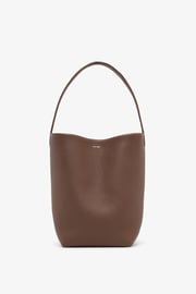 Medium N/S dark olive leather tote bag