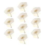 BULK PACK (10-PACK) Beige / Ivory Paper Parasol Umbrella, Scallop Blossom Shaped with Elegant Handle