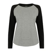 Skinnifit Langermet baseball T-skjorte for kvinner/damer
