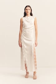 ALLEGRA LACE PANELLED MAXI DRESS - IVORY