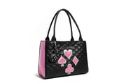 Black and Winkle Pink Sparkle Lucky Me Tote