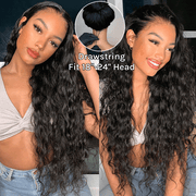 Flash Sale Klaiyi 7x5 Bye Bye Knots Pre-cut Lace Put On and Go Glueless Wig Water Wave Human Hair Wigs