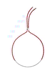 JAMES BEZEL LAB DIAMOND ROUGE PARACORD NECKLACE, 14K WHITE GOLD