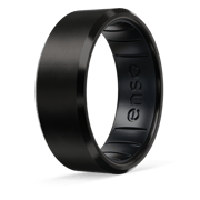 Hybrid Bevel Ring - Black Zirconium and Black Pearl