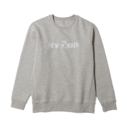 Rea Irvin’s Embroidered Crewneck Sweatshirt in Heather Gray