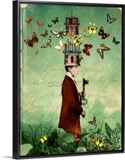 Free your mind! Stretched Canvas, Black Floating Frame