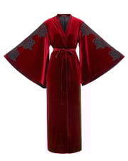Velvet Memoirs Kimono in Burgundy