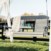 LuxCraft Classic Highback Console 5ft. Recycled Plastic Porch Swing