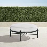 Carlisle Round Ottoman with Cushion in Onyx Aluminum