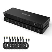 8 Port HDMI KVM Switch 4K30Hz Support RS232/LAN, Upgraded for Broader Compatibility and Stability
