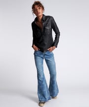 Marines Mid Waist Flared Denim Jeans - Medusa