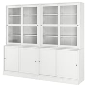 HAVSTA Storage with sliding glass doors - white 95 1/4x18 1/2x83 1/2 "