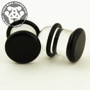 Black Single Flare Plugs by Glasswear Studios