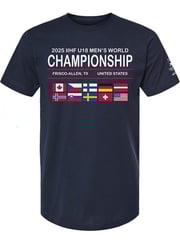 2025 IIHF U18 Men's World Championship Nations T-Shirt - Navy