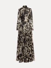 Cowhide Printed Silk Chiffon Dress